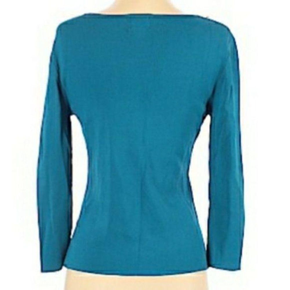 Ruby Rd.Sweater Fitted Stretch Beaded Jeweled Sco… - image 6